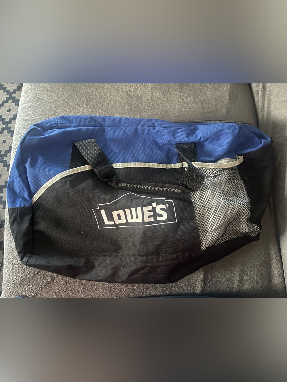 Lowe's Blue and Black Duffel Bag